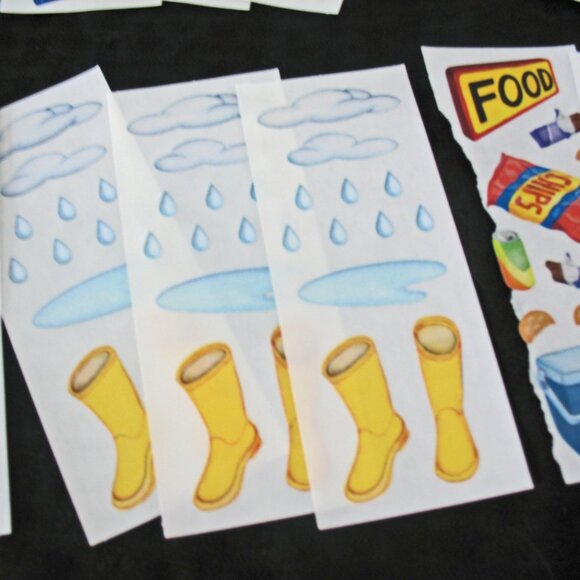 Creative Memories Lot Stickers, 35 studio -Sports, Backpacks, Rain Puddles, Food - Picture 2 of 11
